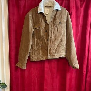H&M Tan Sherpa-Lined corduroy  Jacket
